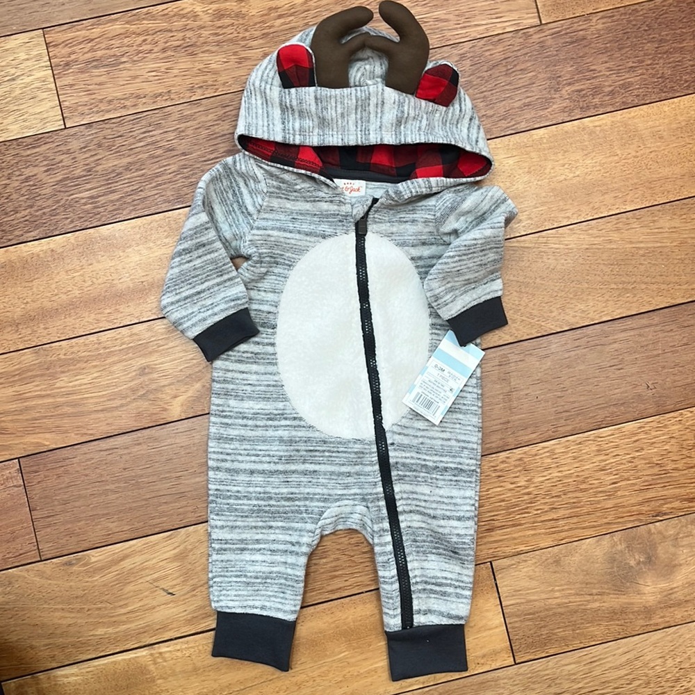 Cat &Jack baby reindeer romper, 0-3m